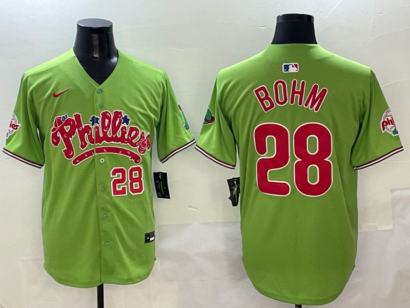 Men Philadelphia Phillies #28 Bohm Green Five generations Nike 2025 MLB Jersey style 5